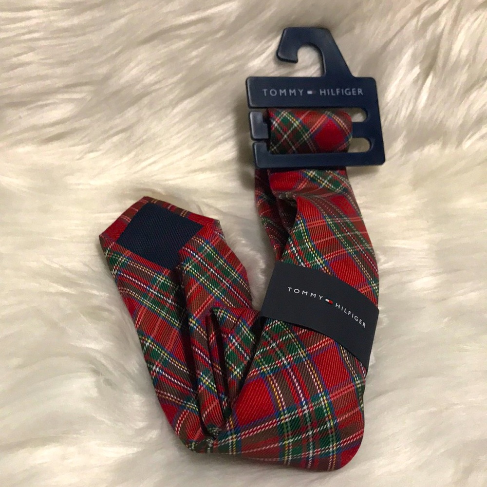 TOMMY HILFIGER Designer Boys Multicolor Plaid Tie NWT Holiday
